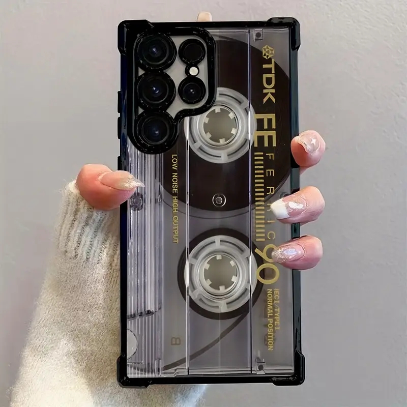 Samsung Galaxy A55 - Retro Cassette Pattern Plating Soft Phone
