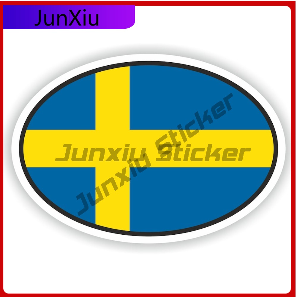 Sweden Oval Sticker with Flag  - Tablet Cute Accessories ulasan dan harga