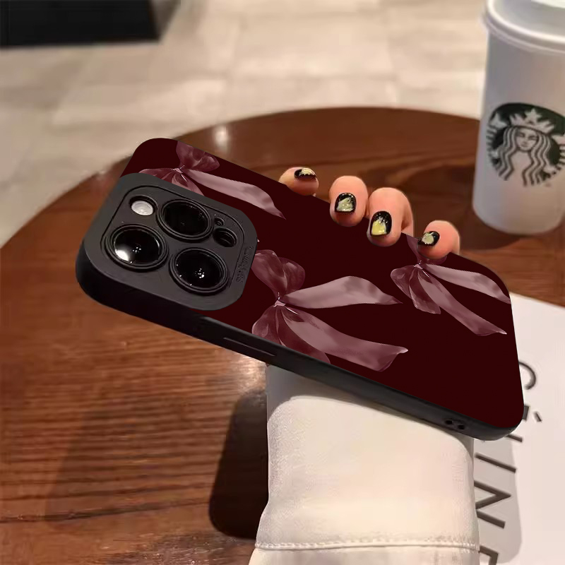 Wine Red Bowknot Pattern Soft  - Samsung Galaxy A55 ulasan dan harga