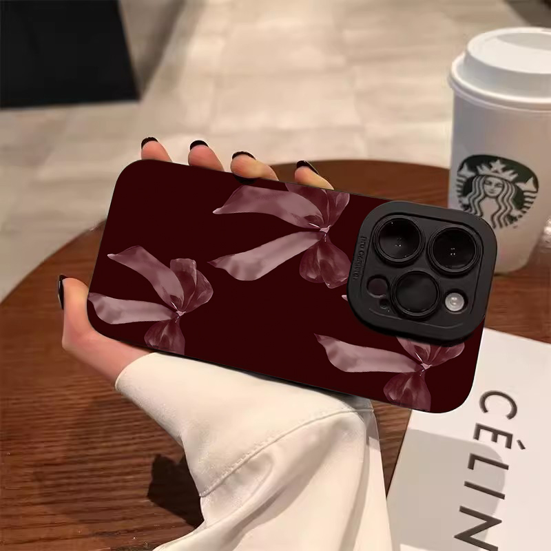 Wine Red Bowknot Pattern Soft  - Samsung Galaxy A55 ulasan dan harga