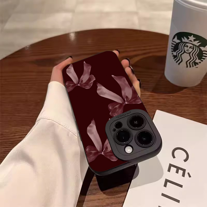 Wine Red Bowknot Pattern Soft  - Samsung Galaxy A55 ulasan dan harga