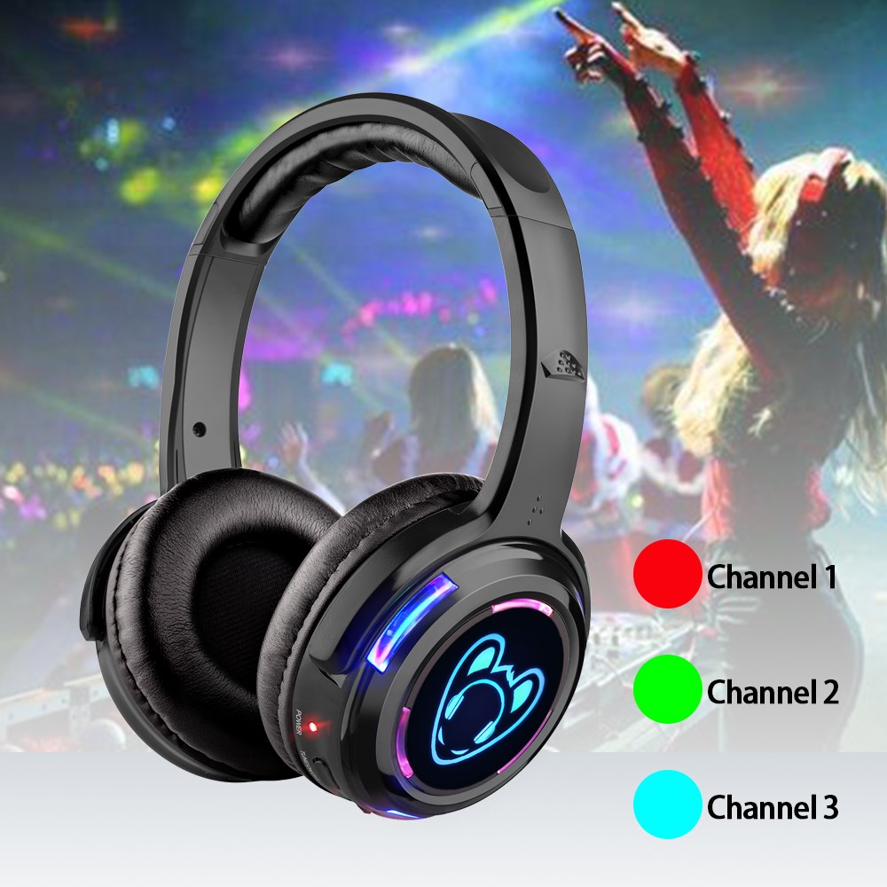 LED Flashing Light Silent Disc - Wired Earphone Lightning ulasan dan harga
