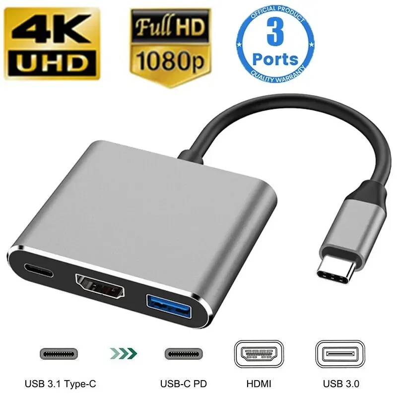 Type-C 3-in-1 Multiport Adapte - Usb Hub Type C ulasan dan harga